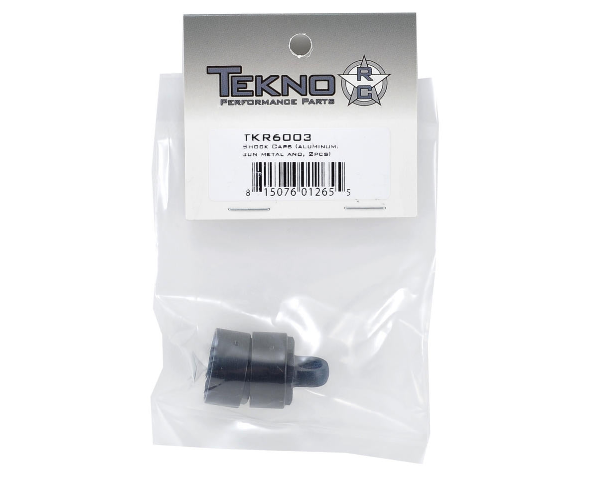 Tekno RC Aluminum Vented Shock Cap Set (Gun Metal) (2)