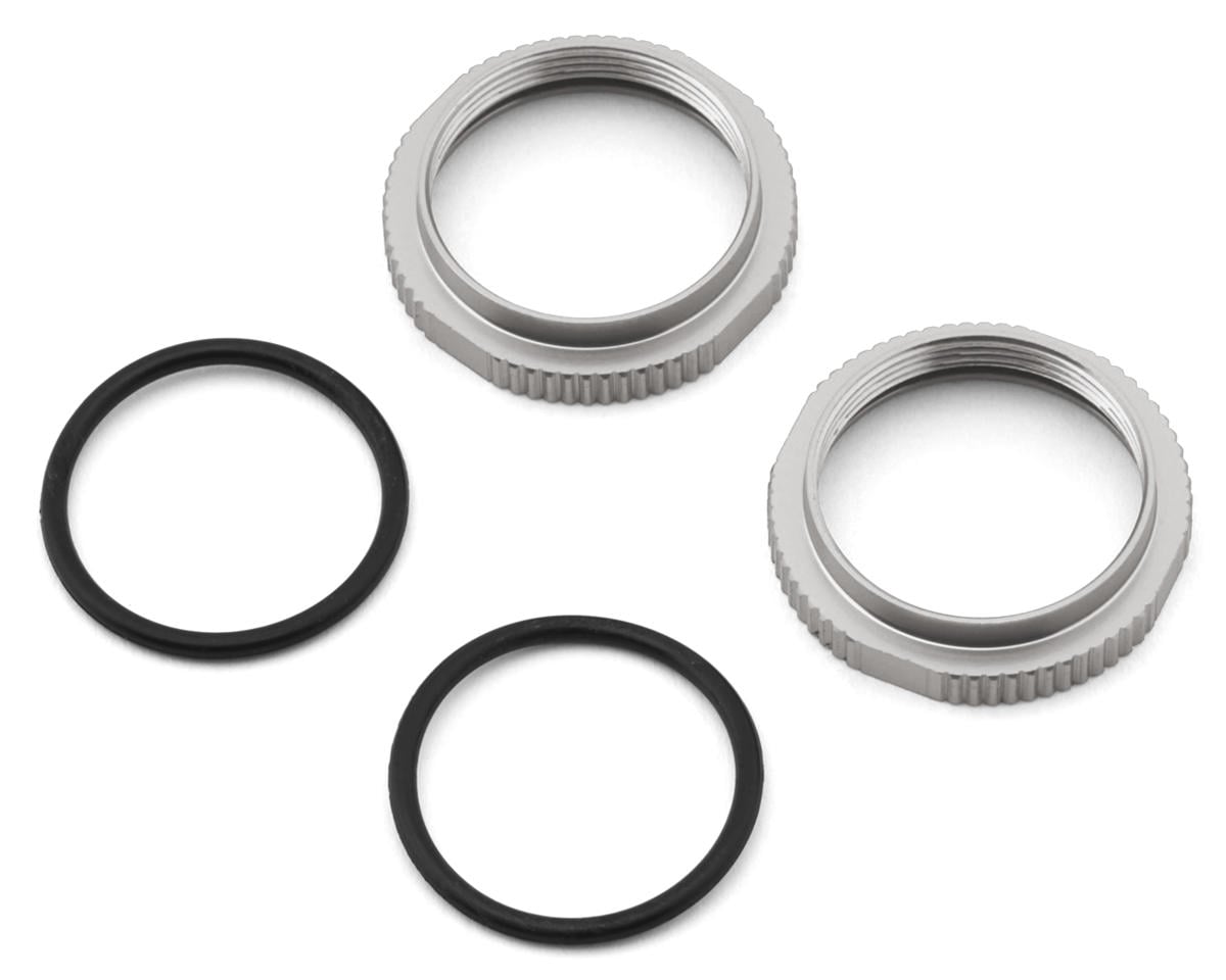 Tekno RC 16mm Aluminum Low Profile Shock Collars (Clear) (2)