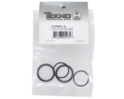 Tekno RC Aluminum Shock Adjustment Nut Set (Gun Metal) (2)