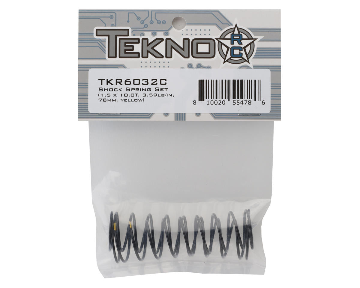Tekno RC 78mm Rear Shock Spring Set (2) (Yellow)