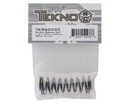 Tekno RC 78mm Rear Shock Spring Set (2) (Yellow)