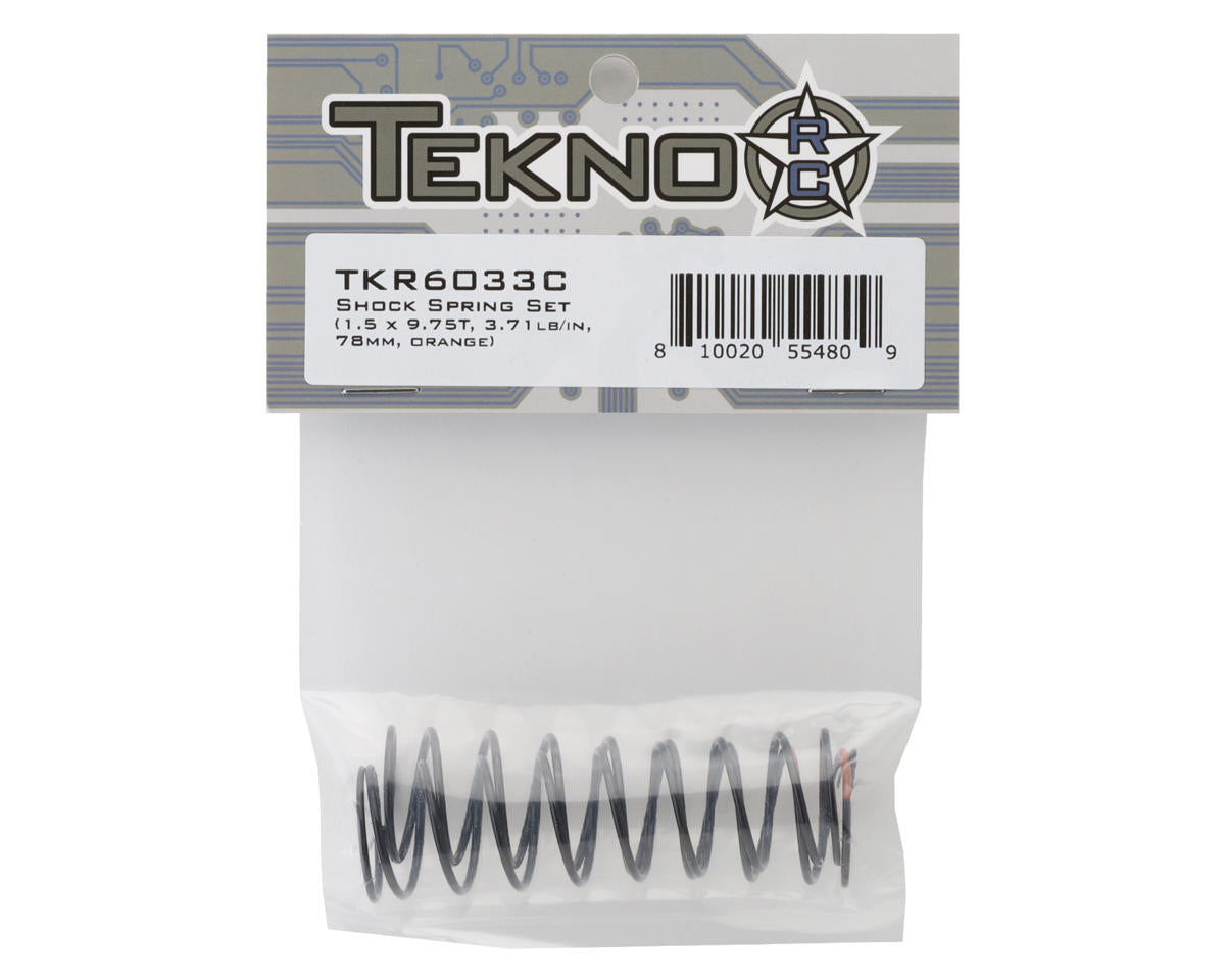 Tekno RC 78mm Rear Shock Spring Set (2) (Orange)