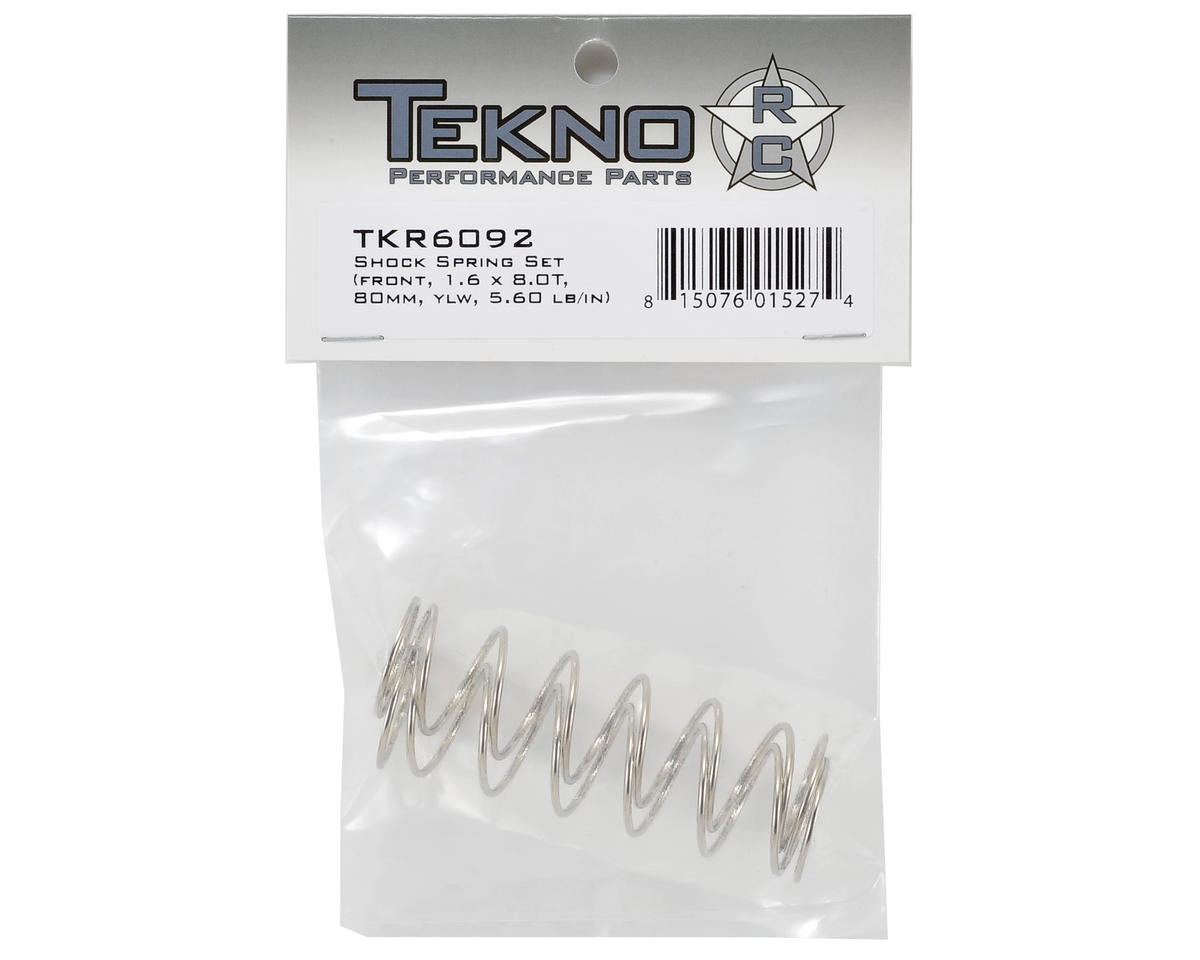Tekno RC 80mm Front Shock Spring Set (Yellow) (1.6 x 8.0T) (2)