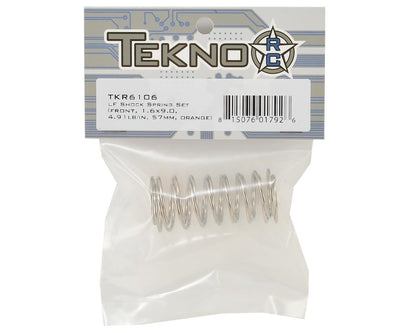 Tekno RC Low Frequency 57mm Front Shock Spring Set (Orange - 4.91lb/in)