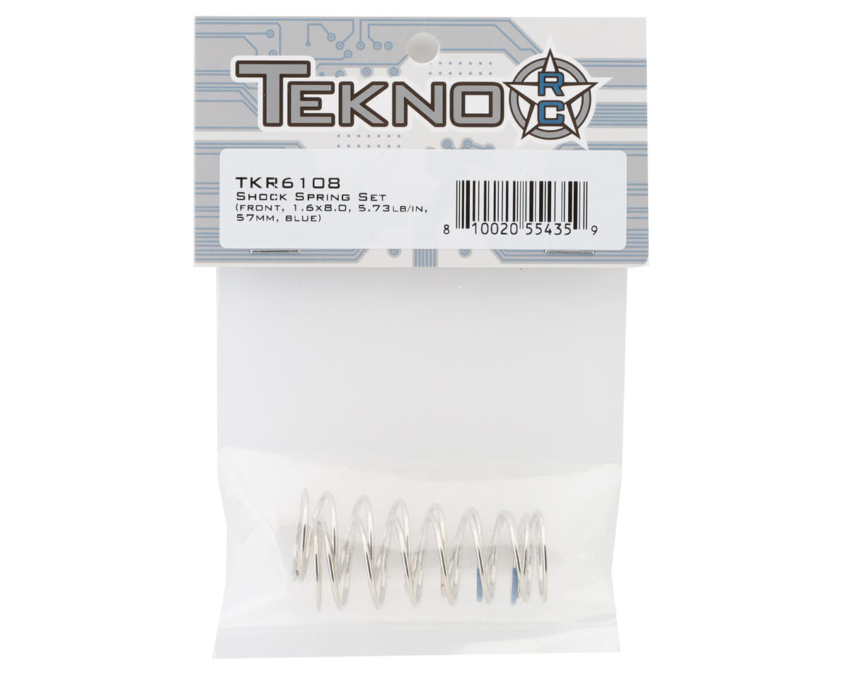 Tekno RC 57mm Front Shock Springs (Blue - 5.73lb/in) (2)
