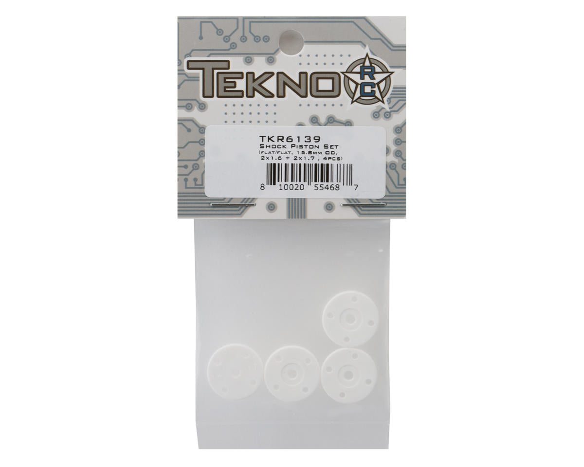 Tekno RC 16mm Flat/Flat Shock Pistons (4) (2x1.6/2x1.7)