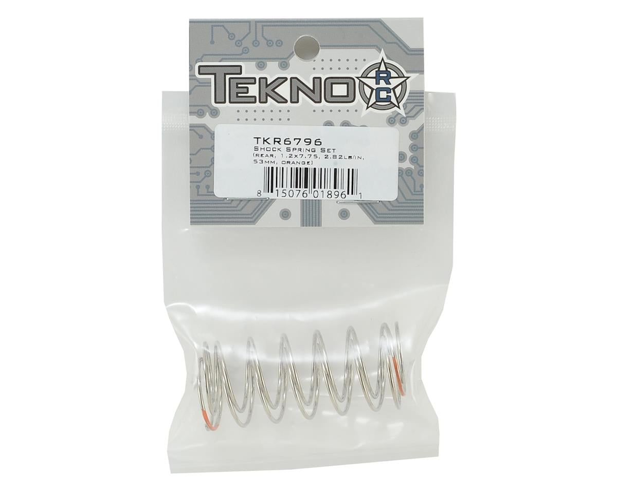 Tekno RC 53mm Rear Shock Spring Set (Orange - 2.82lb/in) (1.2x7.75)