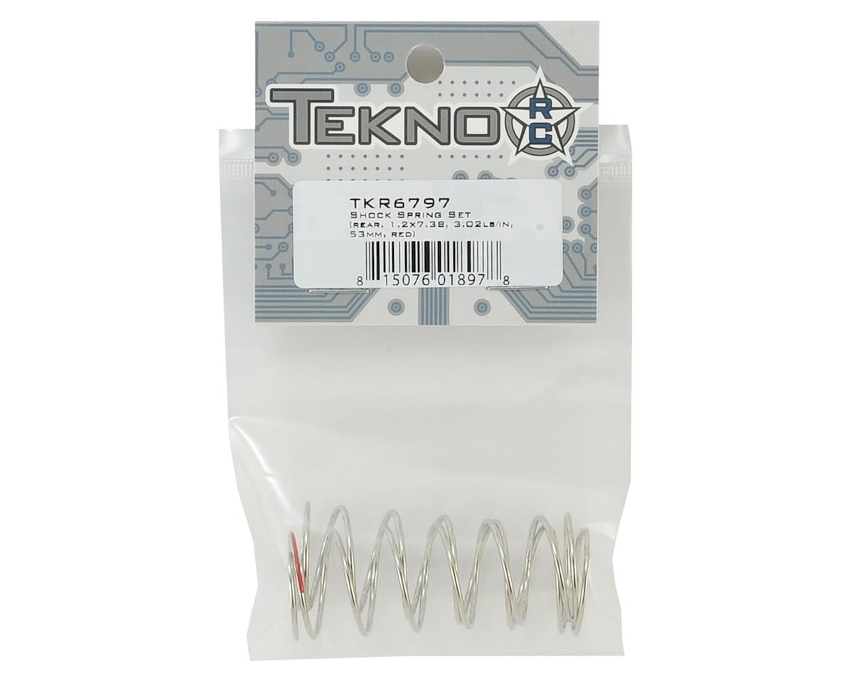Tekno RC 53mm Rear Shock Spring Set (Red - 3.02lb/in) (1.2x7.38)