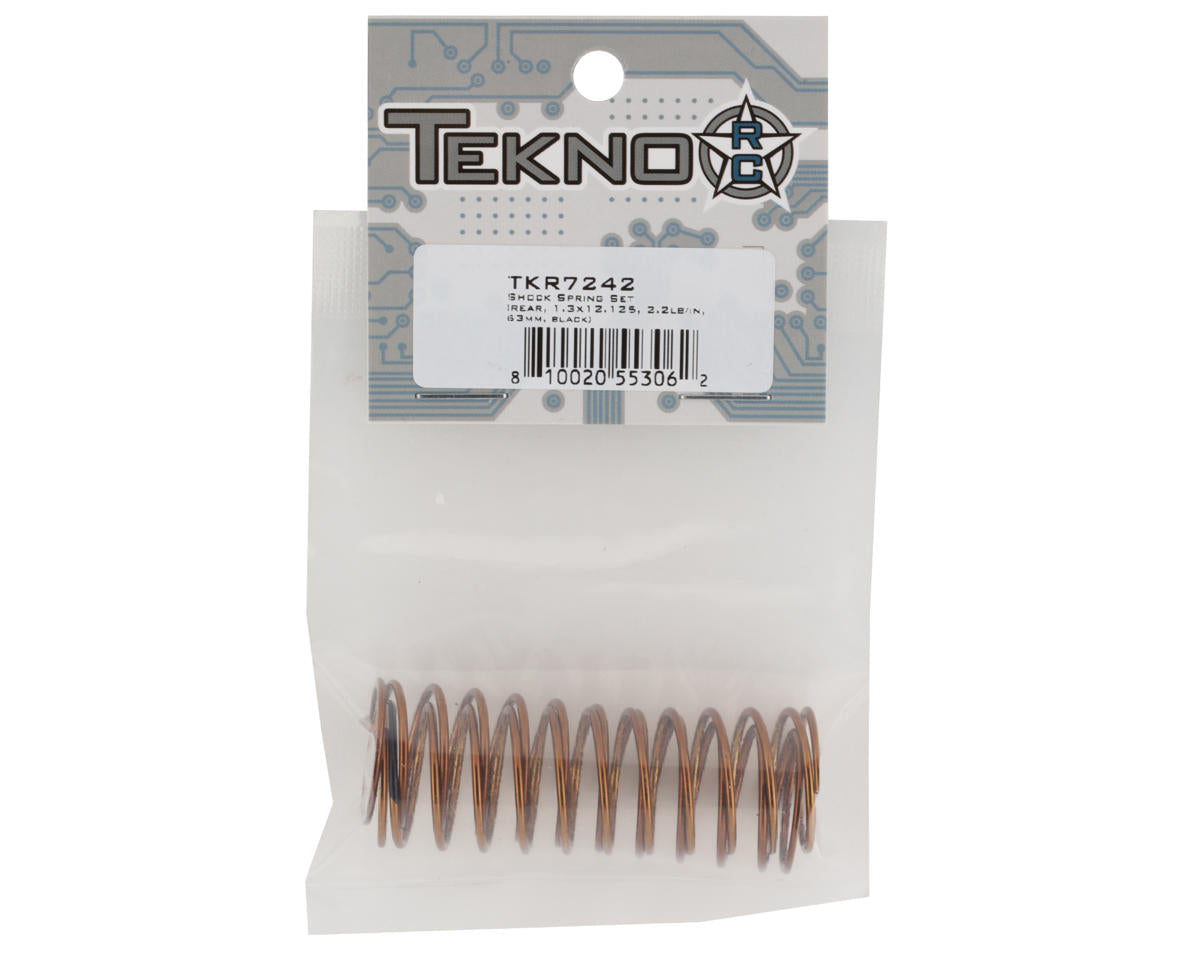 Tekno RC 63mm Rear Shock Spring Set (1.3x12.125mm) (Black - 2.2lb/in)