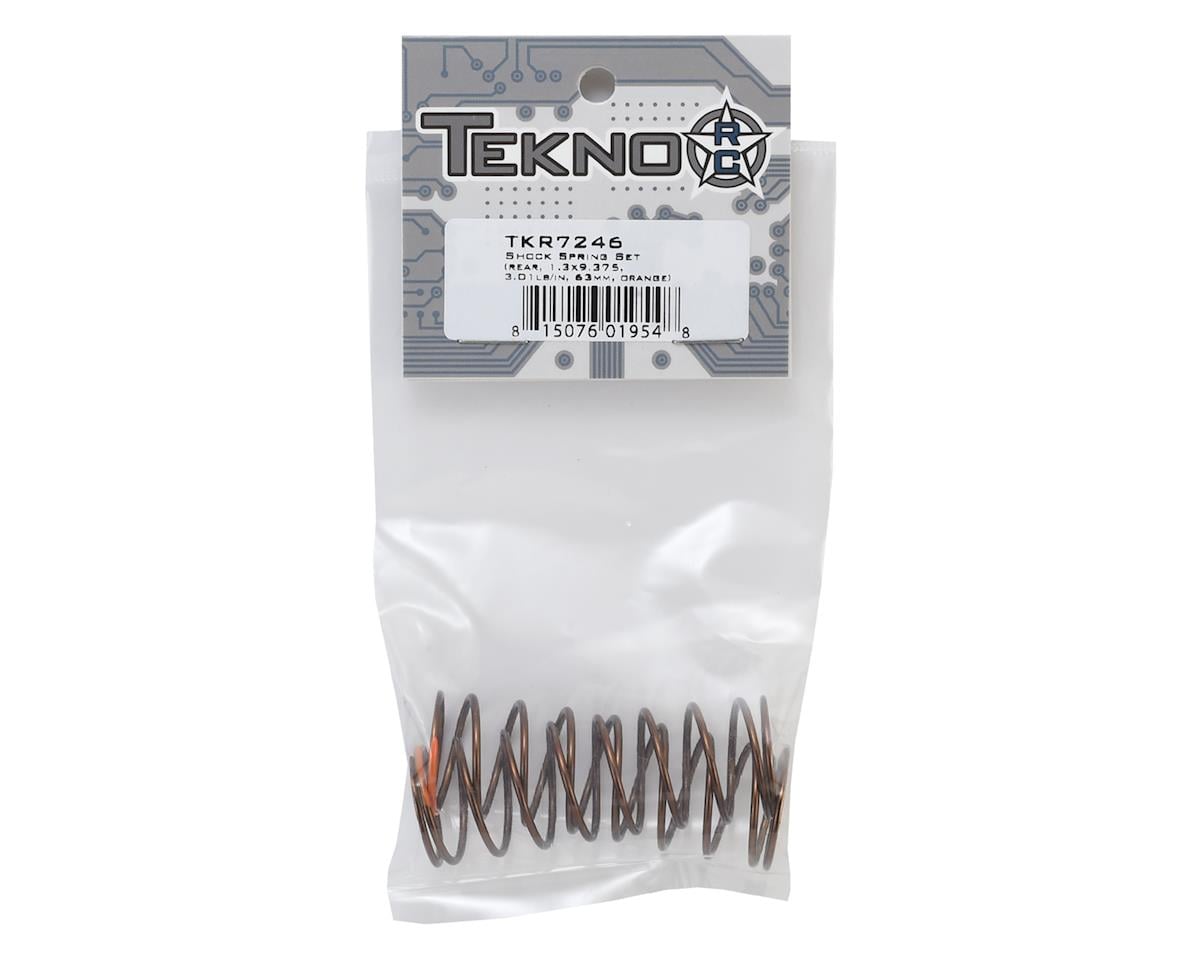 Tekno RC 63mm Rear Shock Spring Set (1.3x9.375) (Orange - 3.01lb/in)