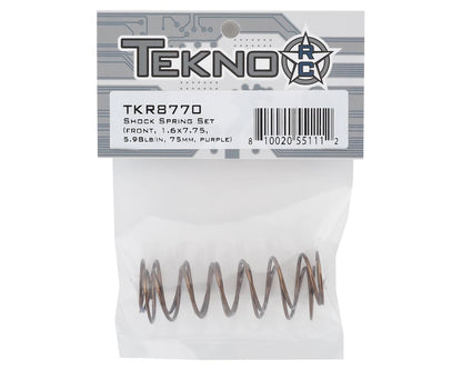 Tekno RC 75mm Front Shock Spring Set (Purple - 5.65lb/in) (1.6 x 7.75)