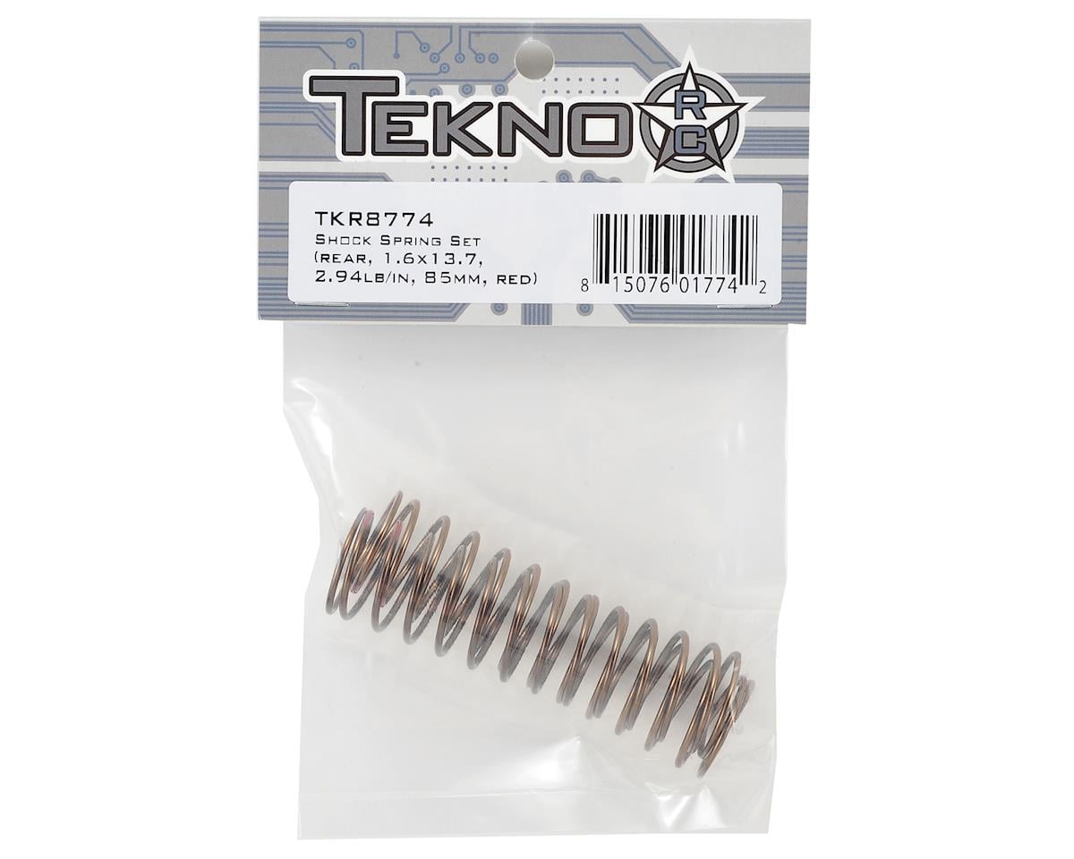 Tekno RC Low Frequency 85mm Rear Shock Spring Set (Red - 2.94lb/in)