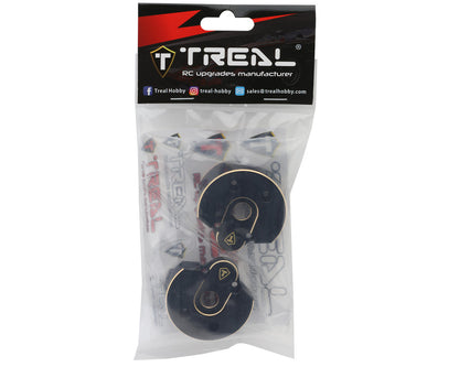 Treal Hobby Axial AXP8 Gilamon Brass Portal Covers (140.5g ea) (Black) (2)