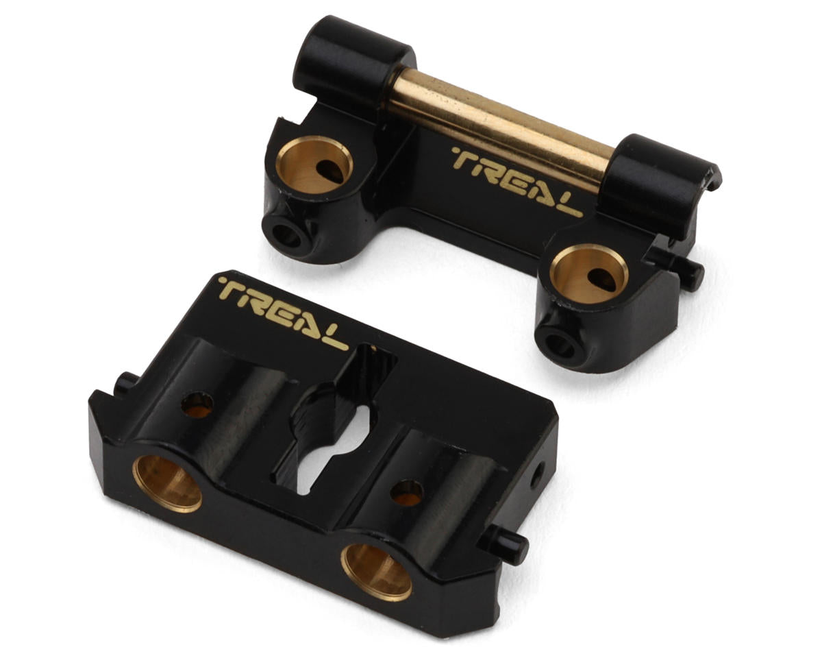 Treal Hobby Redcat Ascent-18 Brass Front & Rear Bumper Mounts (Black) (30.4g)