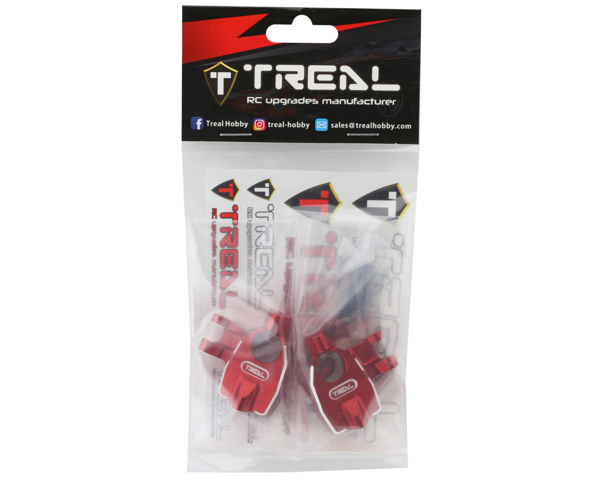 Treal Hobby Axial Capra CNC Aluminum Steering Knuckles (Red)