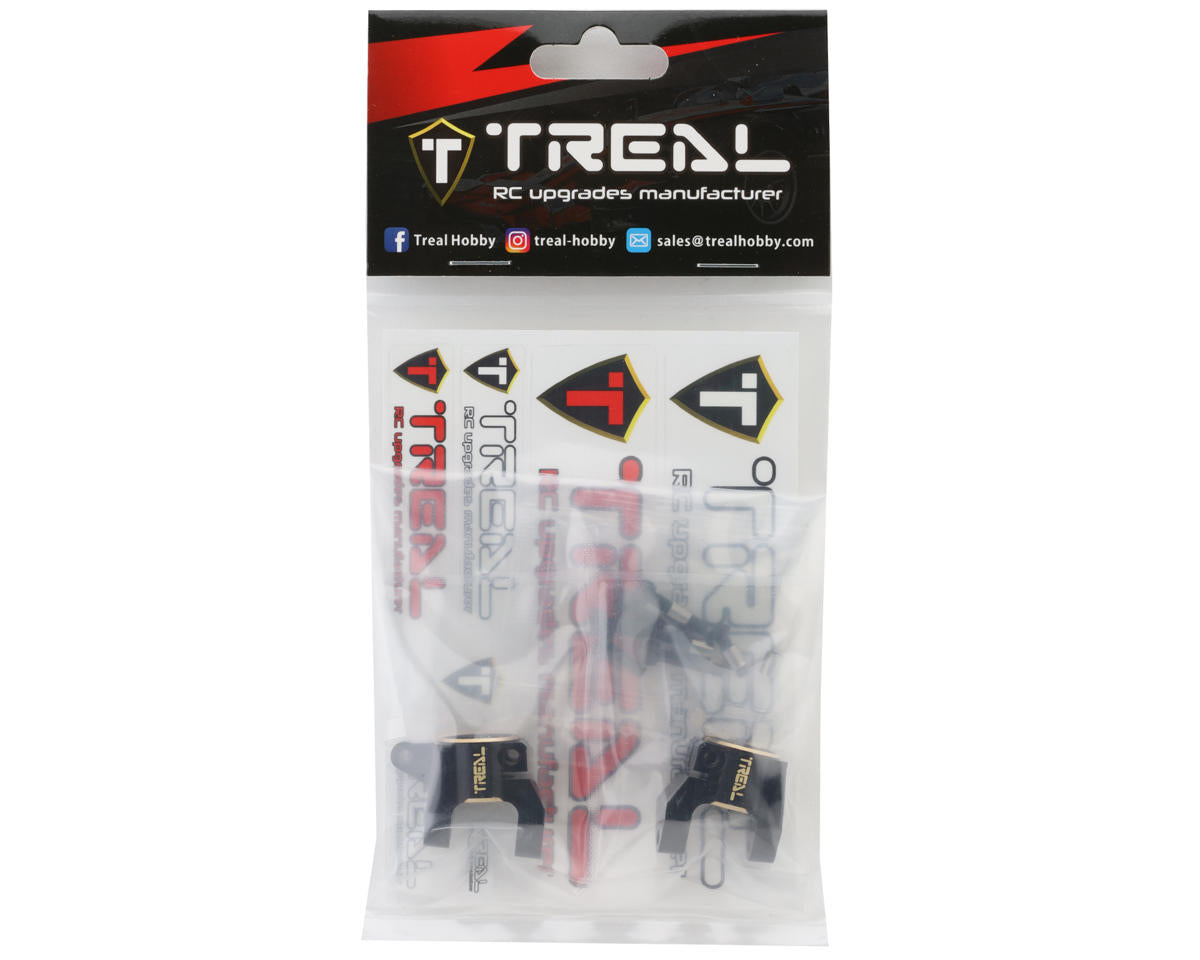 Treal Hobby Element RC Enduro Brass C-Hub Carriers (Black) (2) (26g)