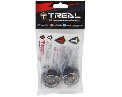 Treal Hobby Element RC Enduro Brass Steering Knuckles Blocks (Black) (2) (80g)