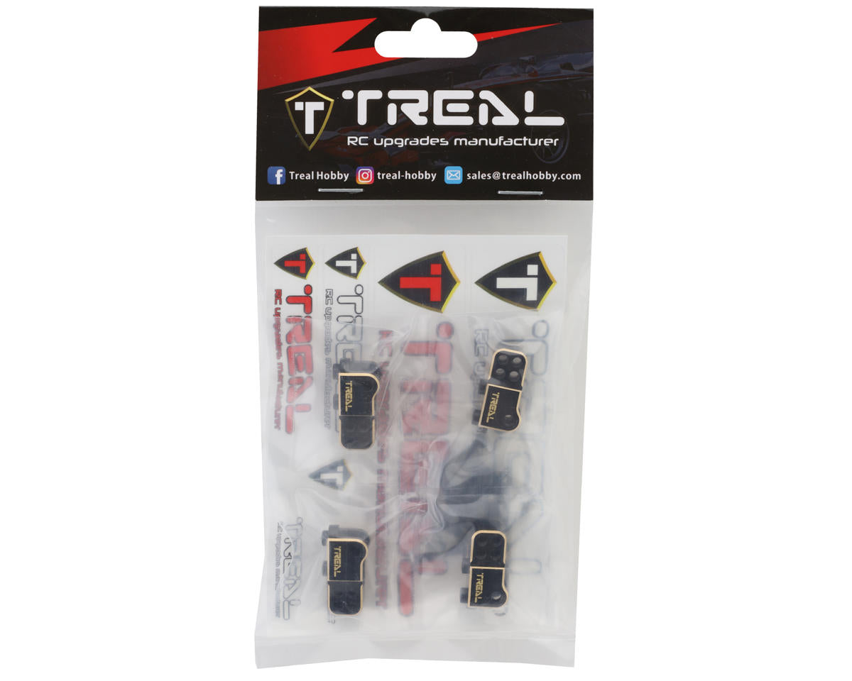 Treal Hobby Element RC Enduro Brass Lower Shock & Link Mounts (Black) (4)