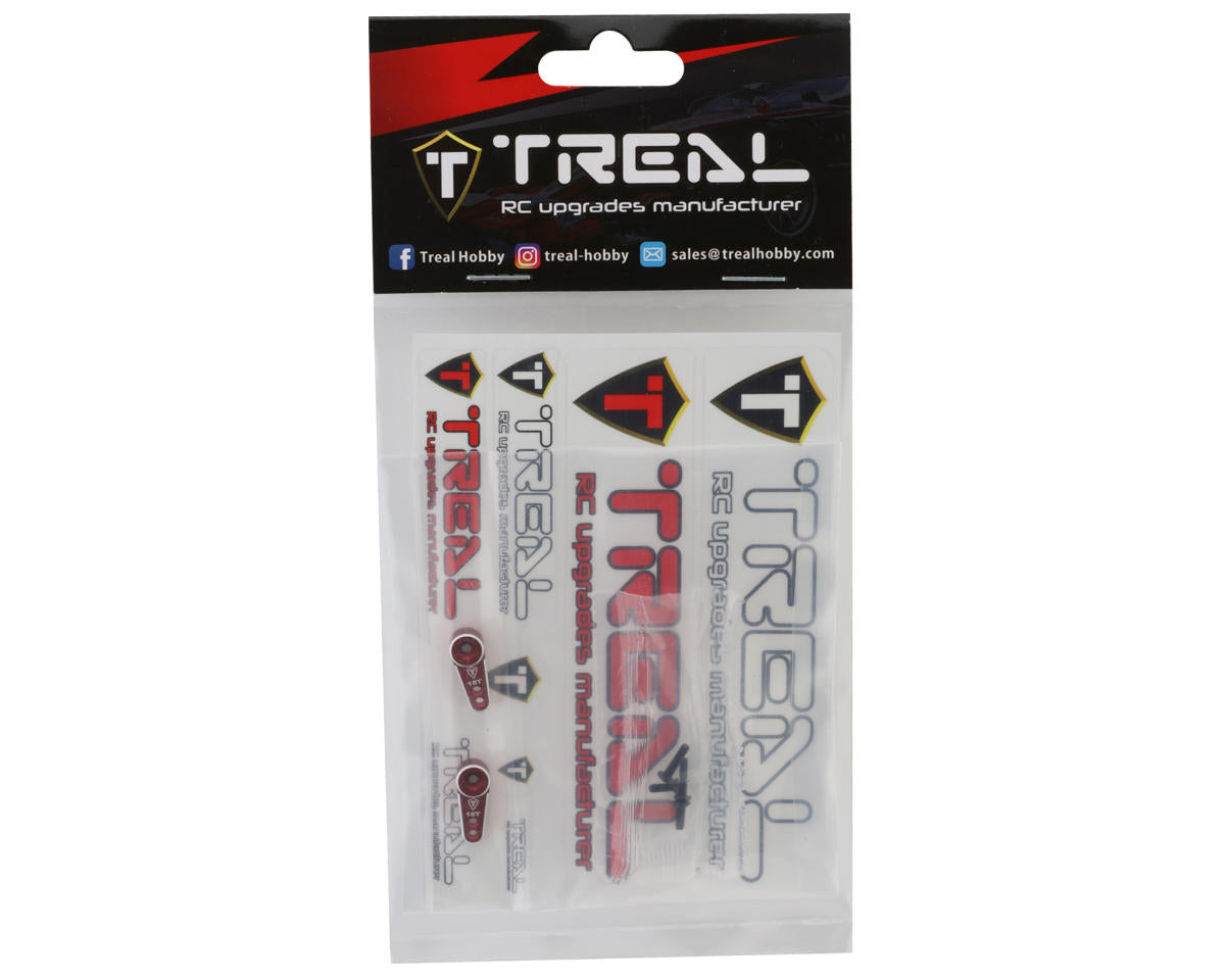 Treal Hobby FCX24 CNC Aluminum 15T Micro Servo Horns (Red) (2) (EMAX)