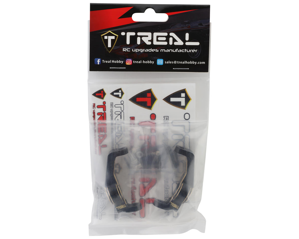 Treal Hobby Redcat Gen8 Brass Caster Blocks C-Hub Carriers (Black) (2) (45g)