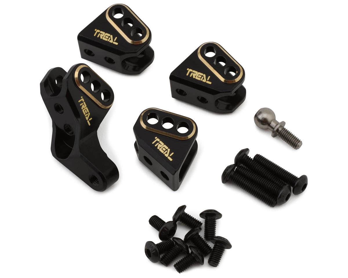 Treal Hobby Redcat Gen8 Brass Lower Link Mounts (Black) (4) (35.5g)