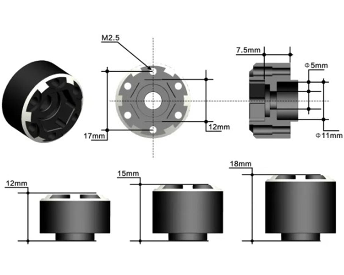 Treal Hobby 1.9" Beadlock Wheel Hub Extension Spacers (Silver) (4) (15mm)