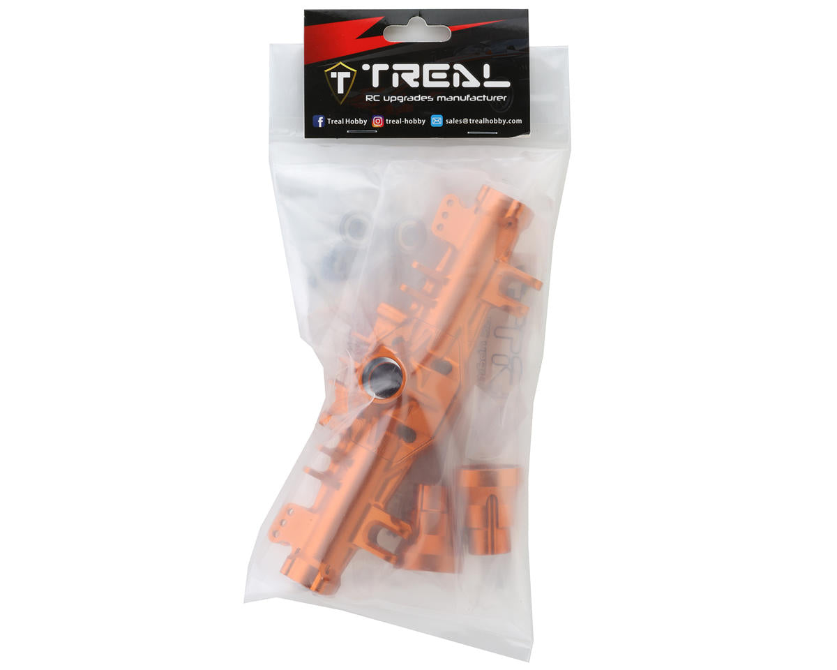 Treal Hobby Losi LMT CNC-Machined Aluminum Rear Axle Housing (Orange)