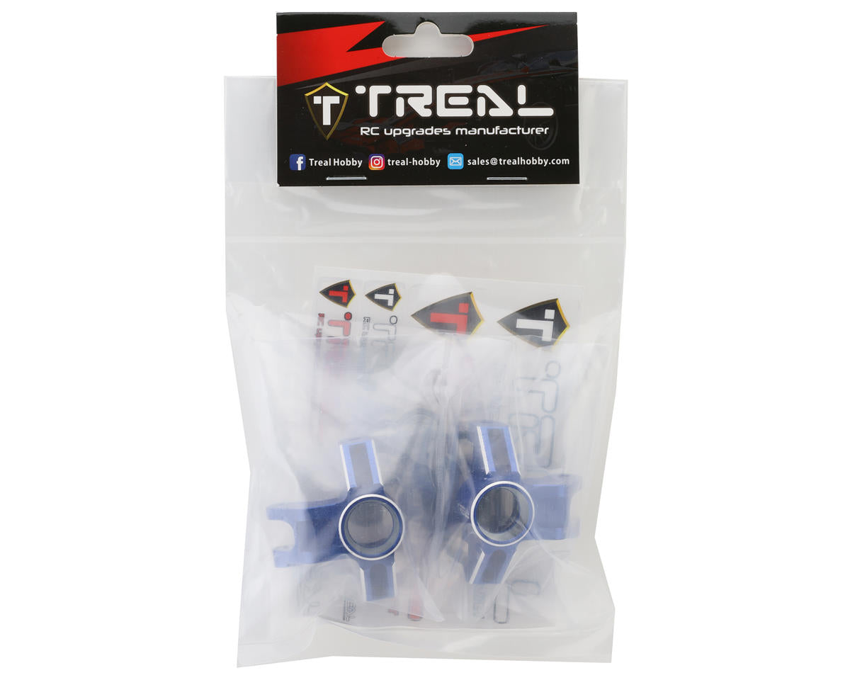 Treal Hobby Losi LMT Aluminum Front Steering Knuckle (Blue) (2)