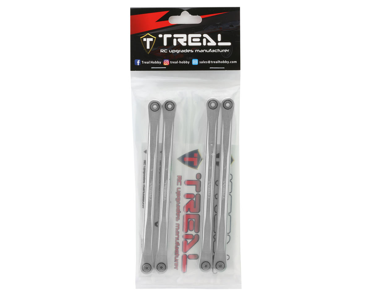 Treal Hobby Losi LMT Aluminum Lower Link Bars (4) (Silver)