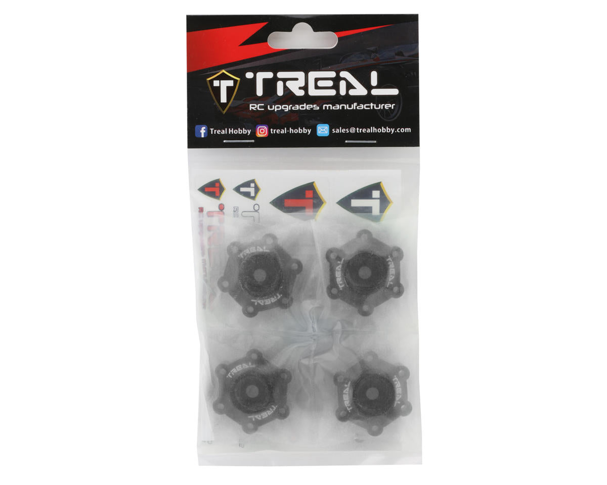 Treal Hobby Losi LMT Aluminum Wheel Hub Spacer (Black) (4) (+0mm)