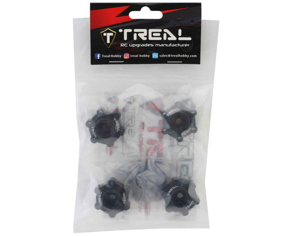 Treal Hobby Losi LMT V2 Aluminum Wheel Hub Spacer (Black) (4) (+5mm)