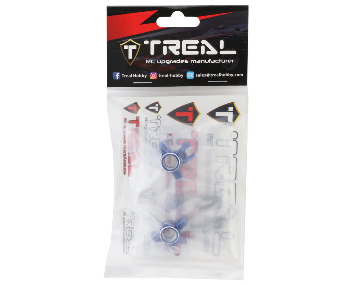 Treal Hobby Losi Mini LMT Aluminum Steering Knuckles (Blue) (2)