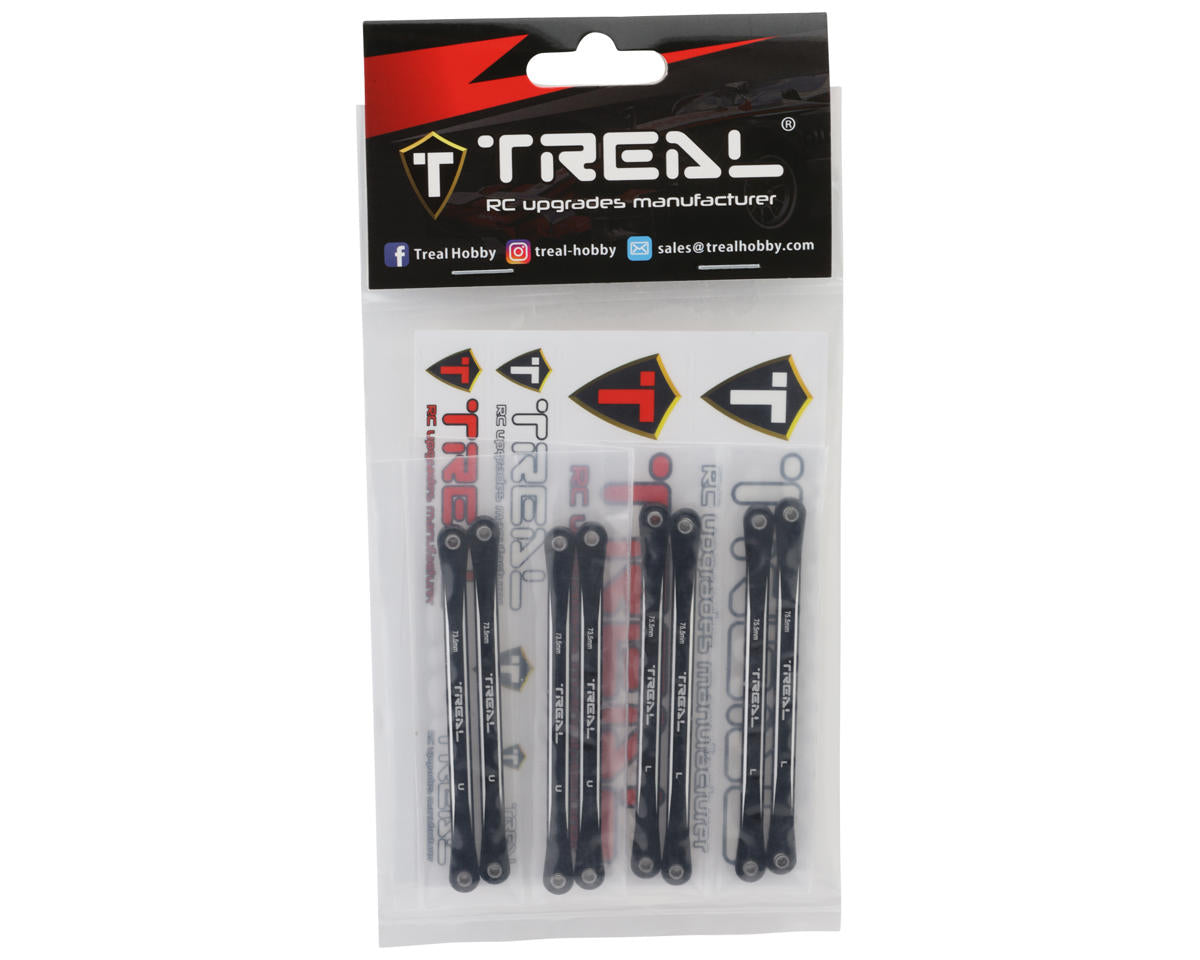 Treal Hobby Losi Mini LMT Extended CNC-Aluminum Suspension Links Set (Black)