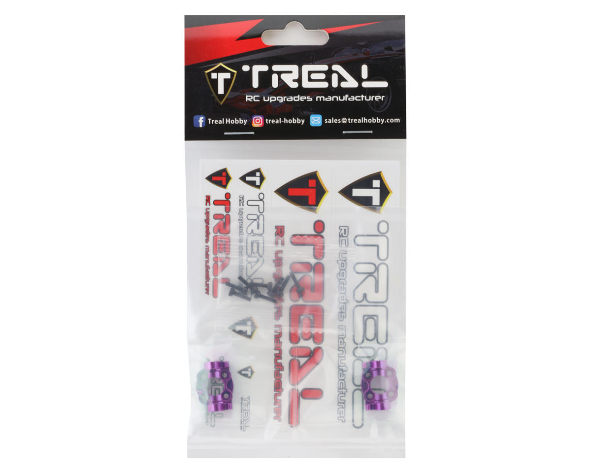 Treal Hobby Losi Mini LMT Aluminum Front C Hub Spindle Carriers (Purple) (2)