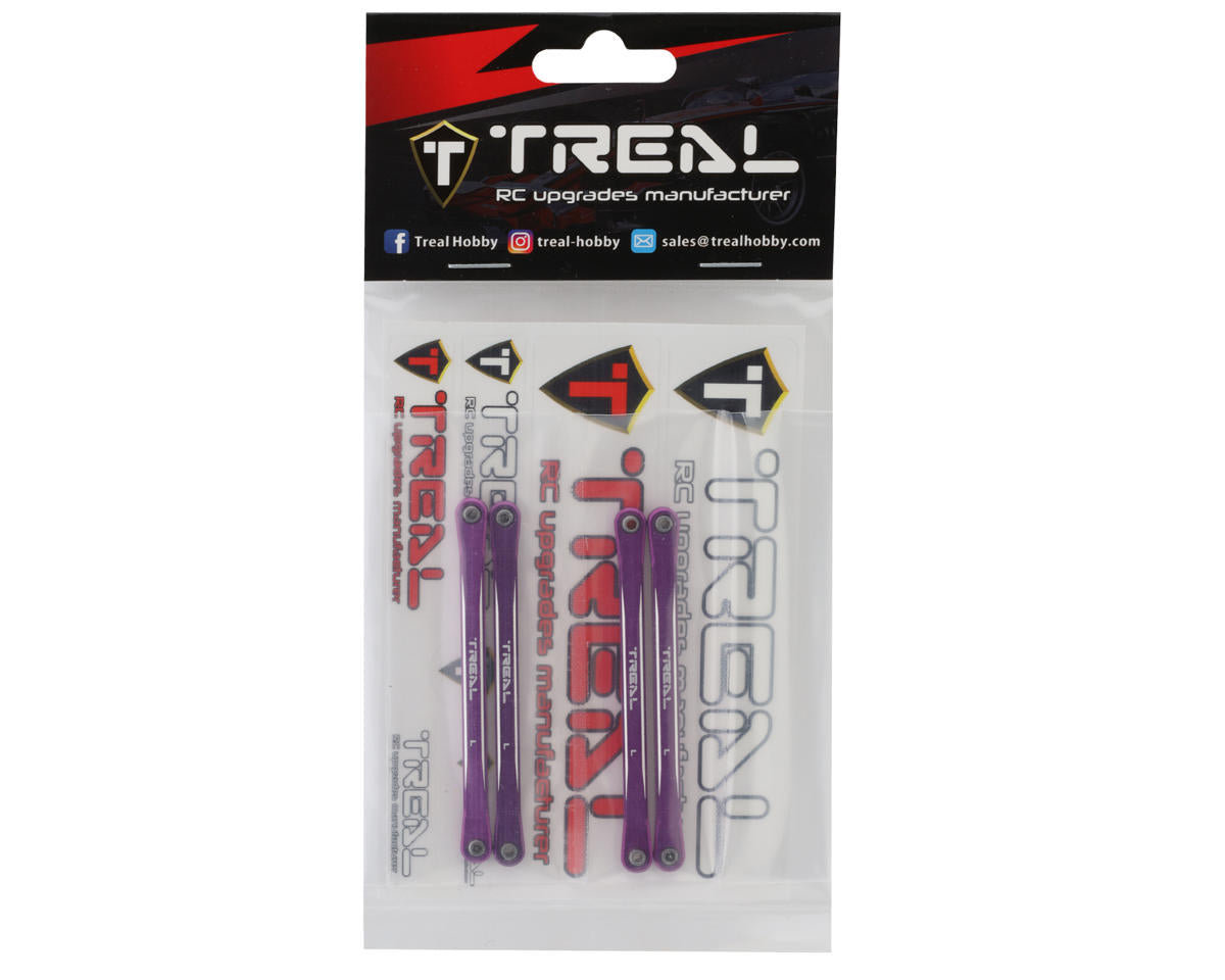 Treal Hobby Losi Mini LMT Aluminum Lower Suspension Links (Purple) (4)