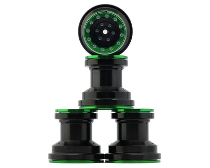Treal Hobby Losi Mini LMT 7075 Aluminum Beadlock Wheel Set (4) (Black/Green)