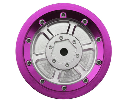 Treal Hobby Losi Mini LMT 7075 Aluminum Beadlock Wheel Set (4) (Silver/Purple)