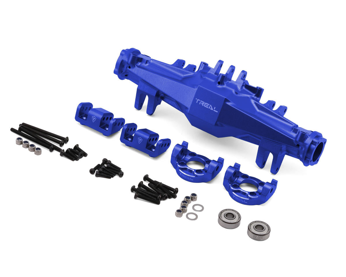 Treal Hobby Losi LMT 2.0 7075 Aluminum Front Axle Housing Set (Blue)