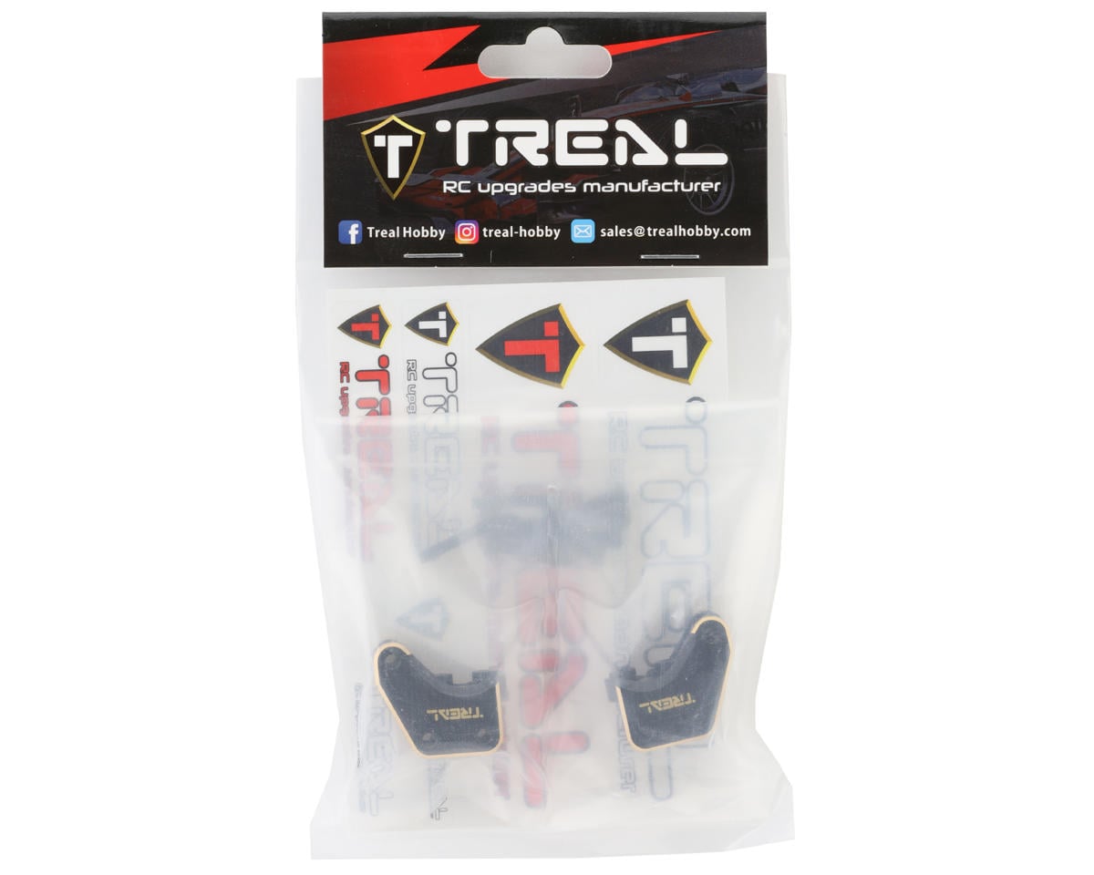 Treal Hobby Axial RBX10 Ryft Brass Front Link Mounts (Black) (2) (29g)