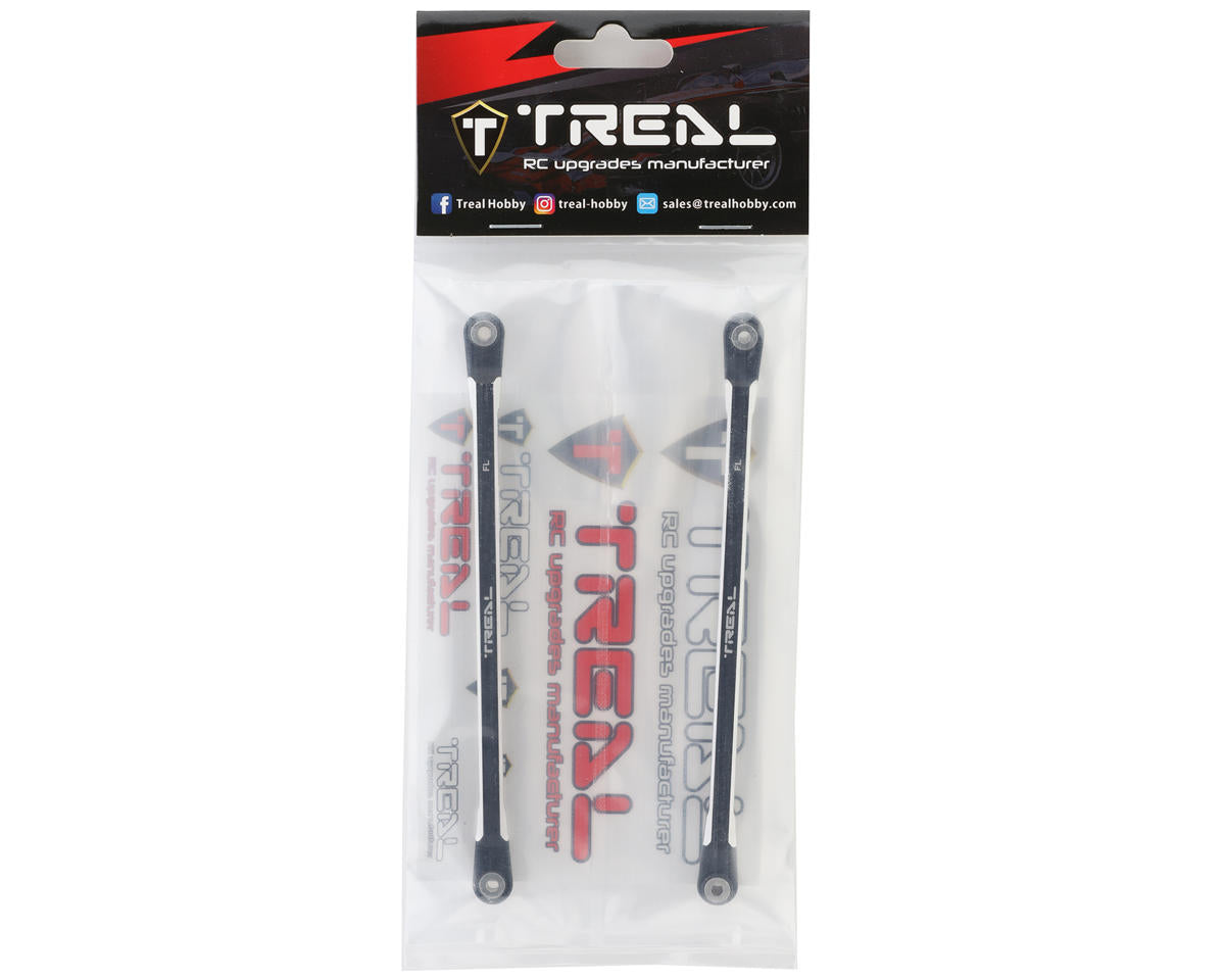 Treal Hobby RBX10 Ryft Aluminum Front Lower Links (Black) (2)