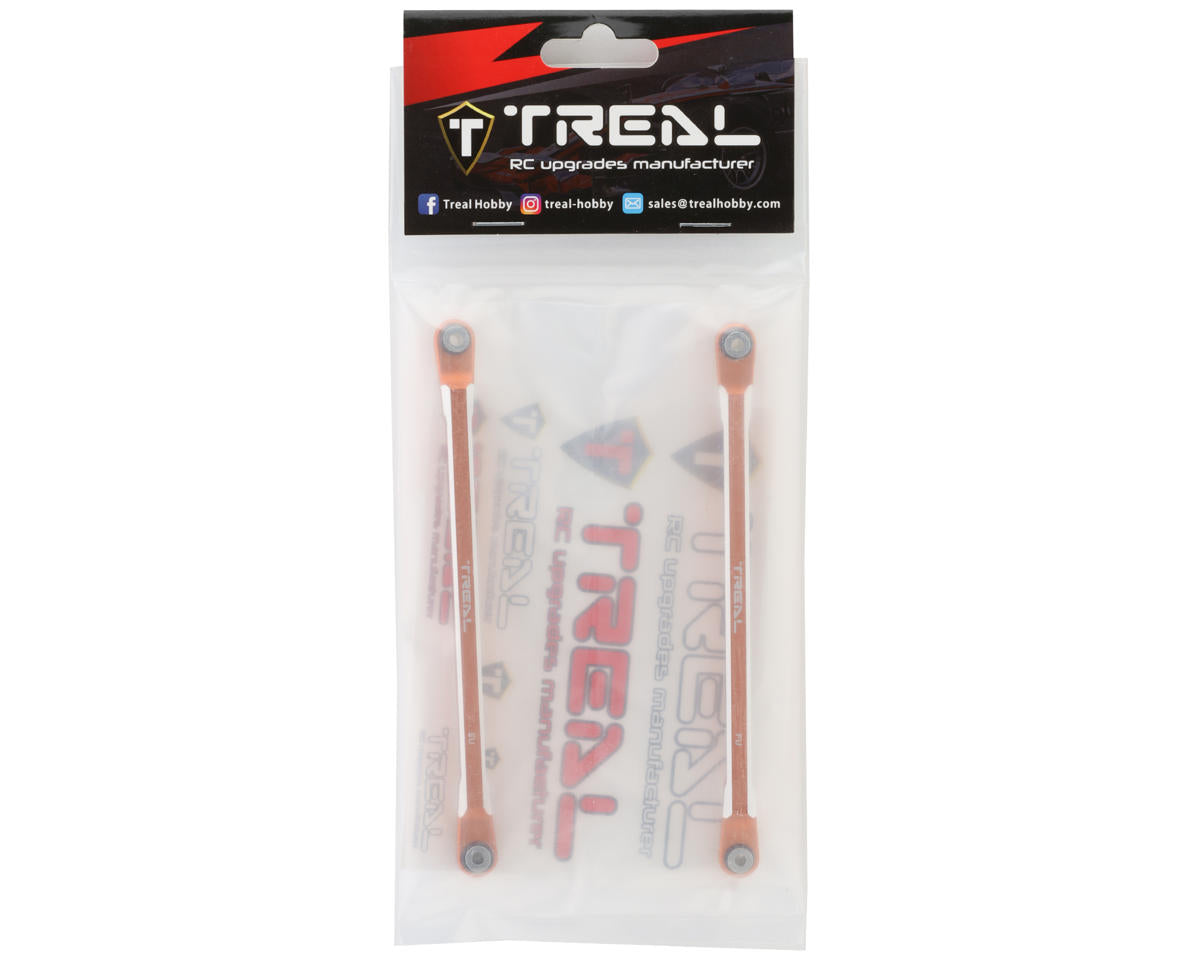 Treal Hobby RBX10 Ryft Aluminum Front Upper Links (Orange) (2)