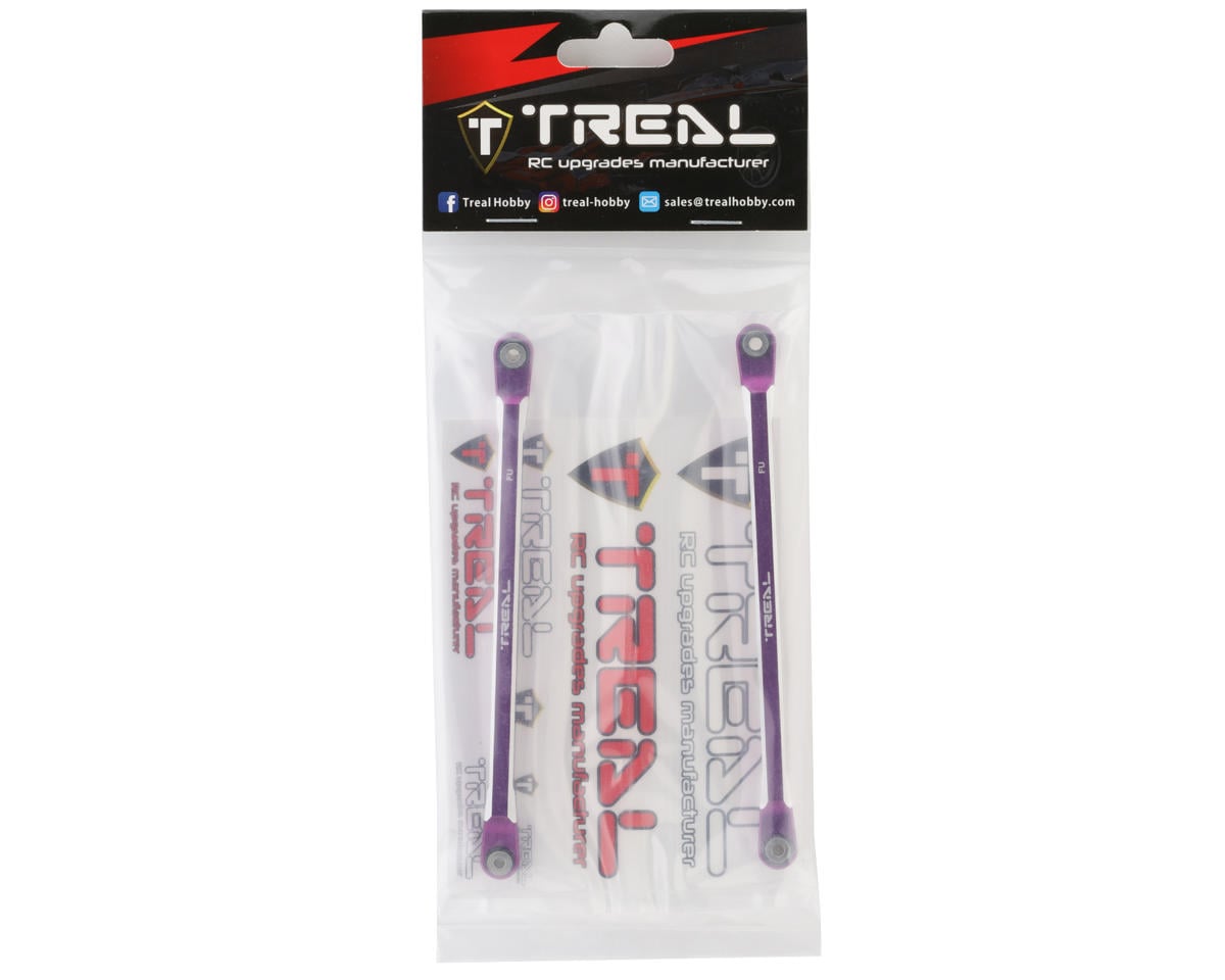Treal Hobby RBX10 Ryft Aluminum Front Upper Links (Purple) (2)