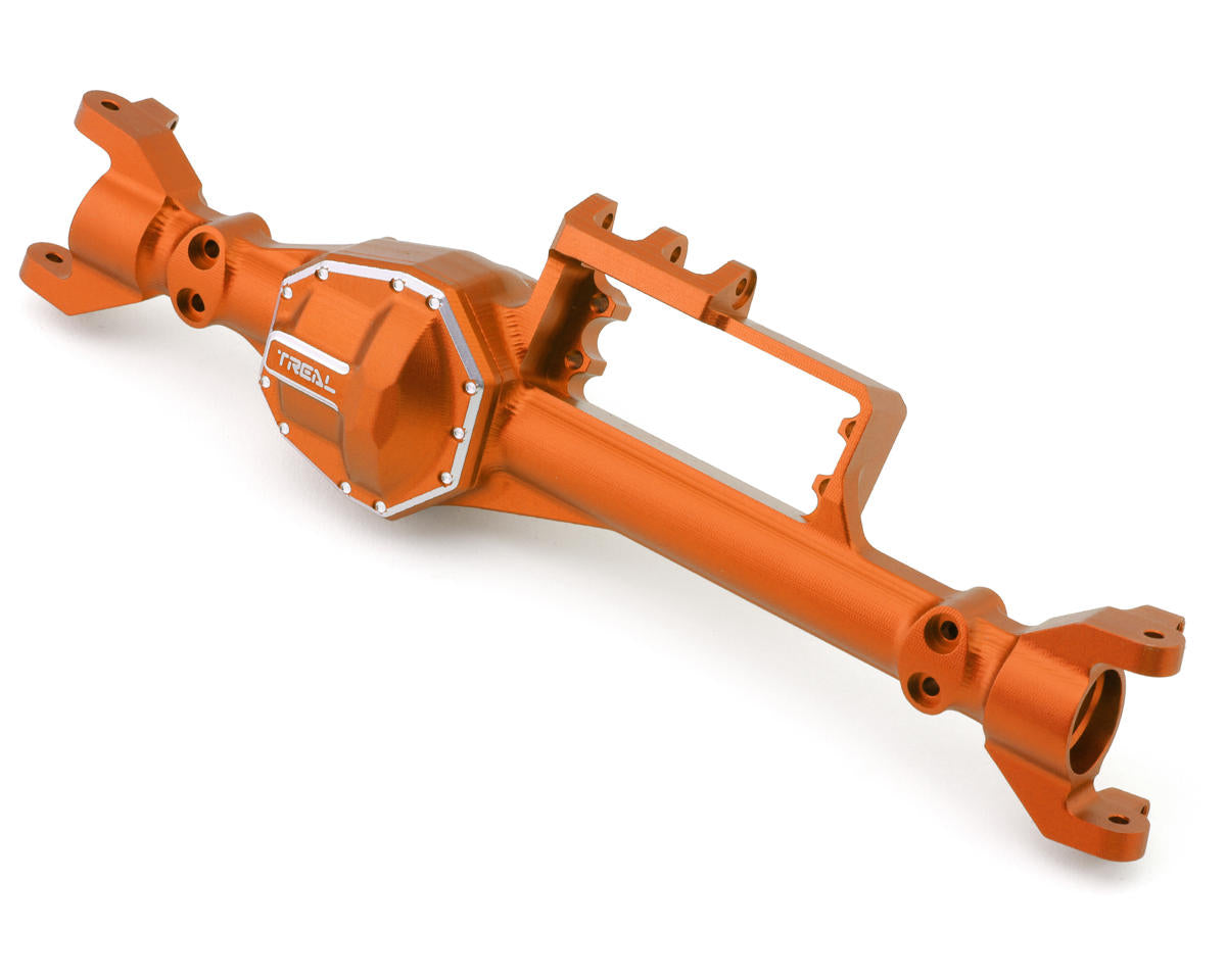Treal Hobby Axial RBX10 Ryft Aluminum Rear 4WS Axle Housing (Orange)