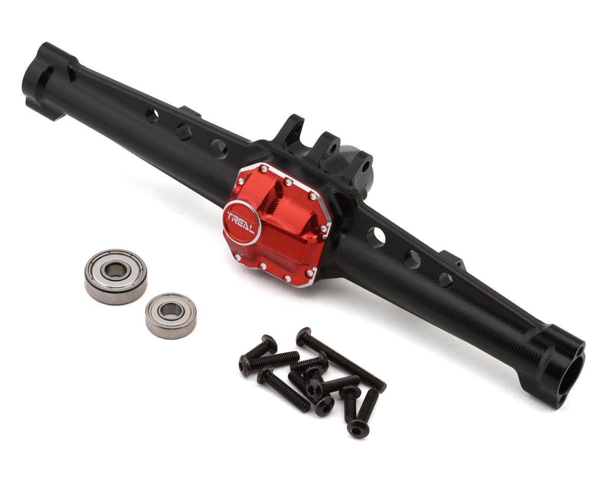 Treal Hobby Axial SCX10 II CNC-Machined Aluminum Rear AR44 Axle Housing (Black)