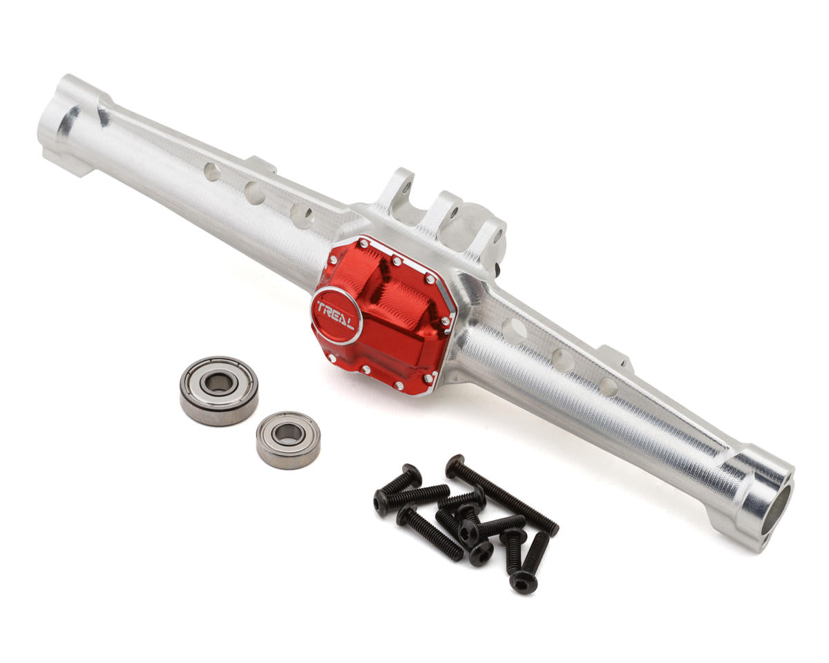 Treal Hobby Axial SCX10 II CNC-Machined Aluminum Rear AR44 Axle Housing (Silver)