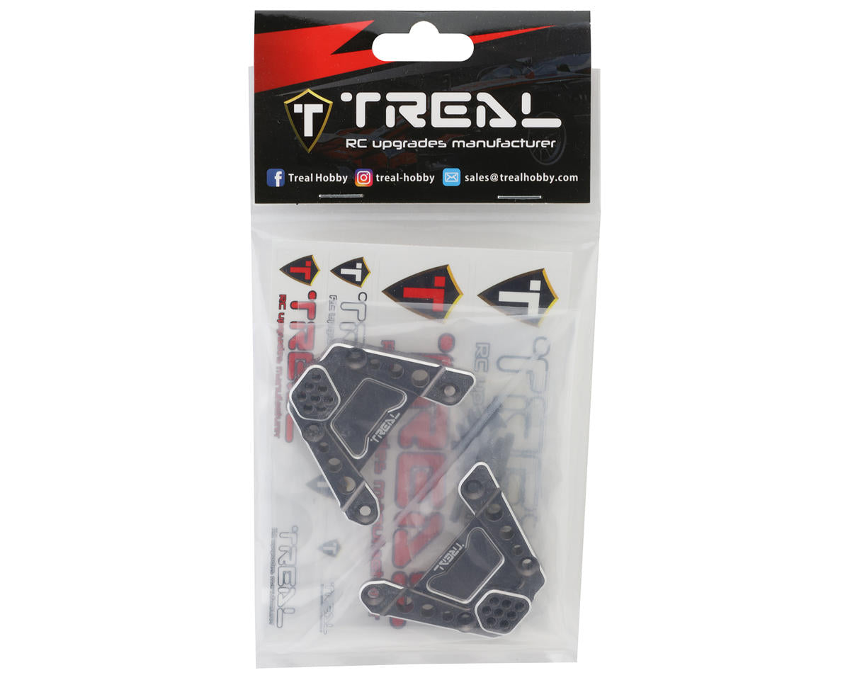 Treal Hobby Axial SCX10 III CNC Aluminum Rear Shock Mounts (Grey)