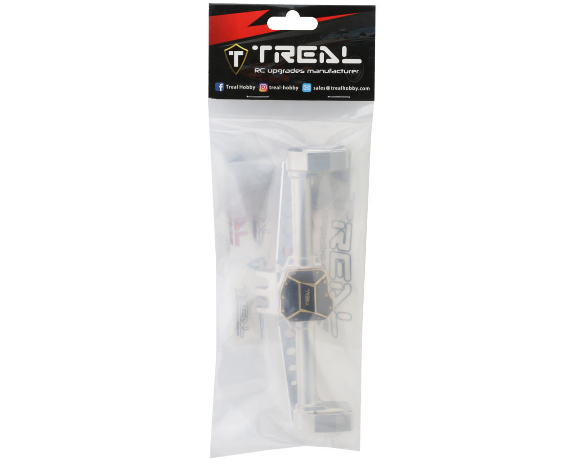 Treal Hobby SCX10 III Aluminum Rear Portal Axle w/Brass Differential Cover