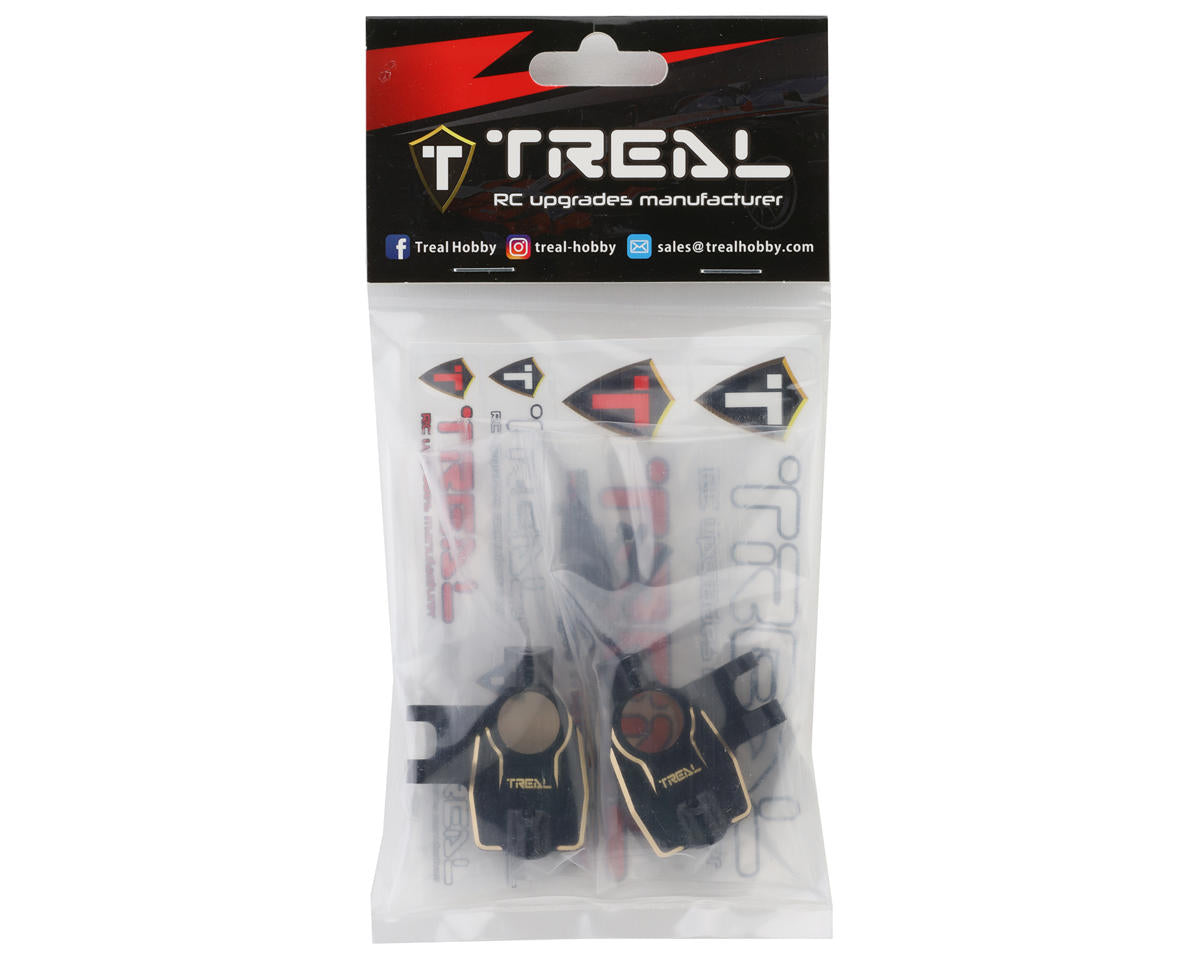 Treal Hobby Axial SCX10 III Brass Front Inner Portal Covers (60g)