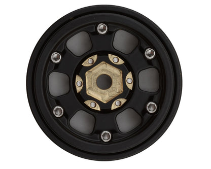 Treal Hobby Type B 1.0" 6-Spoke Brass Beadlock Wheels (Black) (38.7g ea) (4)