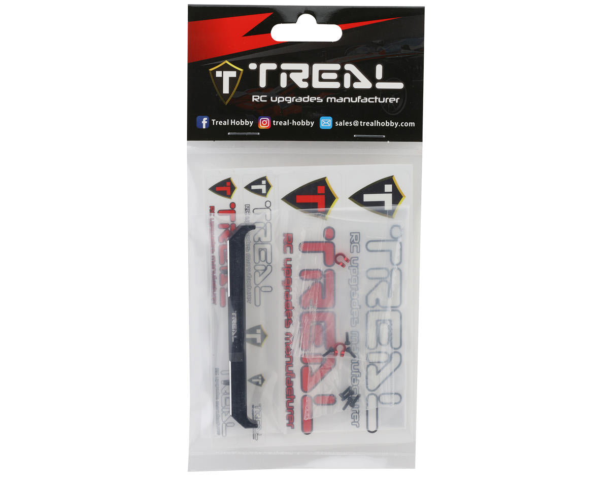 Treal Hobby Axial SCX24 Aluminum Rear Bumper w/Shackles (Black)